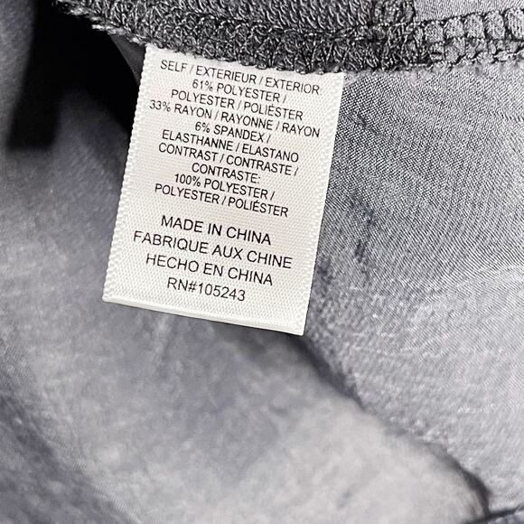 Bobeau Gray Blue MP Tie Open Back Long Sleeve Top Medium Petite Crew Neck - Picture 8 of 9